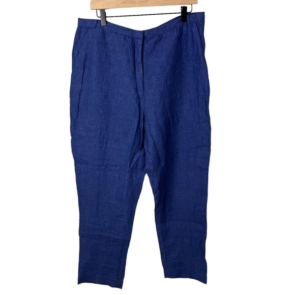 Elk Flyte Linen Pants Blue Size 10 Straight Leg Women’s - Picture 2 of 8